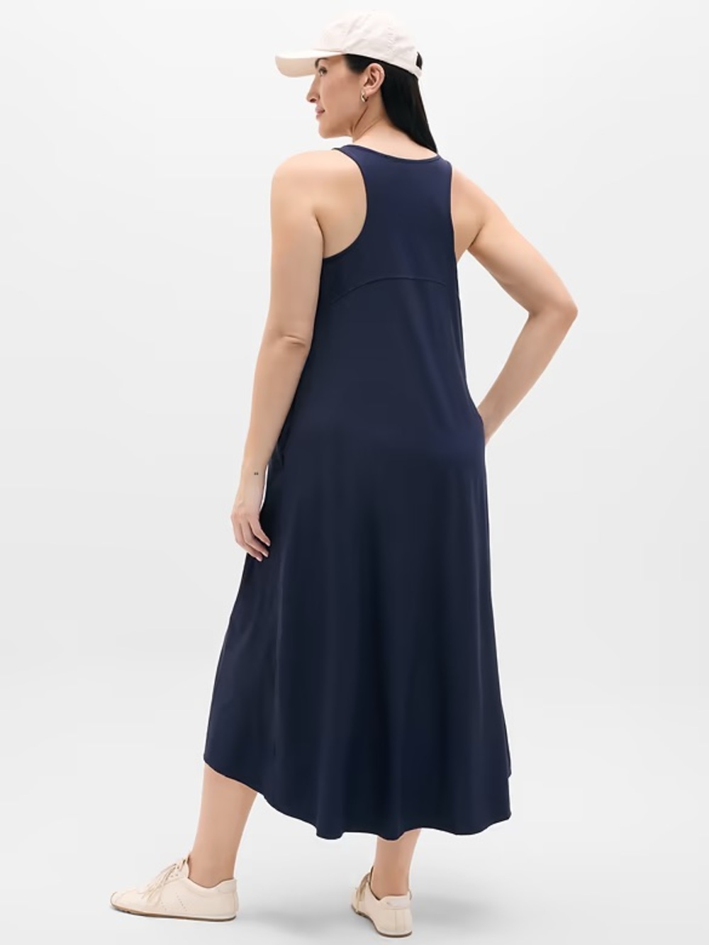Athleta navy “Presidio” scoop-neck racer-back high-low maxi dress - EUC - Picture 7 of 16